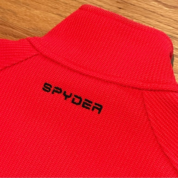 Spyder Core Men’s Orange Half Zip Thermal Waffle Pullover Sweater Jacket Large - Picture 4 of 4